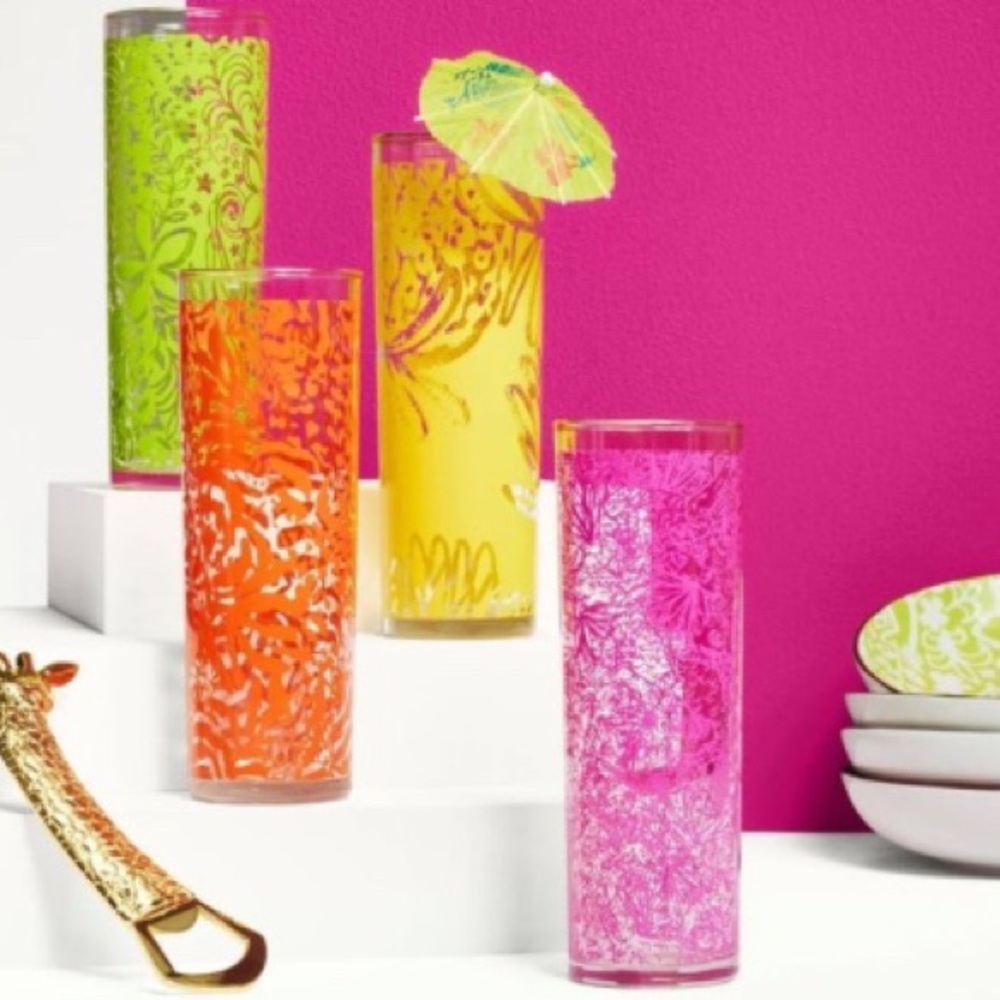 Lilly Pulitzer for Target glass tumblers NWT